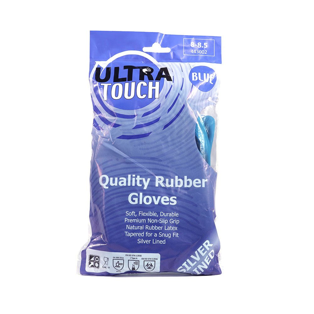 Ultratouch Silverlined Blue Rubber Gloves - Monocure3D